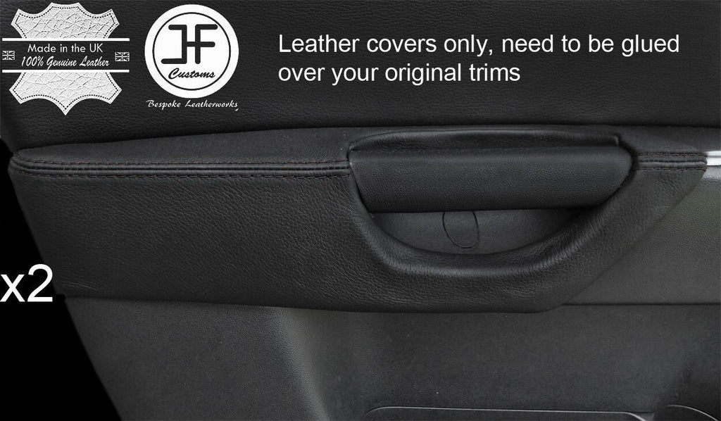 BLACK STITCH 2X FRONT DOOR ARMREST TRIM LEATHER COVERS FOR MAZDA 3 03-09 5 DOOR