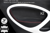 RED STITCH 2X REAR DOOR CARD TRIM LEATHER COVERS FITS SMART FORFOUR 2014-2017
