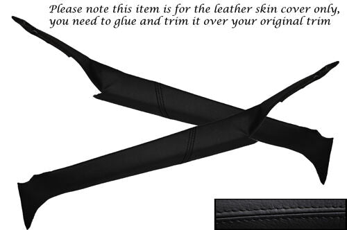 BLACK STITCH FITS AUSTIN CAMBRIDGE A60 2X WINDSCREEN A PILLAR LEATHER COVERS