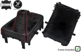 RED STITCH LEATHER AUTOMATIC GEAR GAITER+PLASTIC FRAME FOR VOLVO S80 13-17