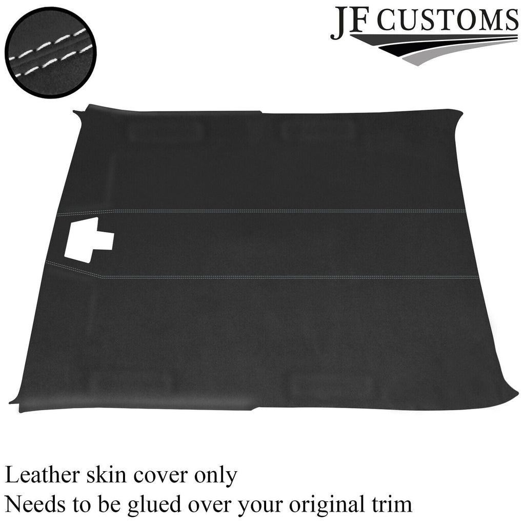 WHITE STITCH LUXE SUEDE D GREY HEADLINER COVER FITS FORD SIERRA COSWORTH 3 DR