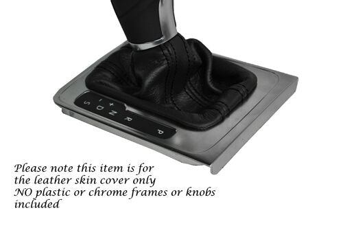 BLACK STITCH FITS VW PASSAT & PASSAT CC 11-14 DSG AUTOMATIC LEATHER GEAR GAITER
