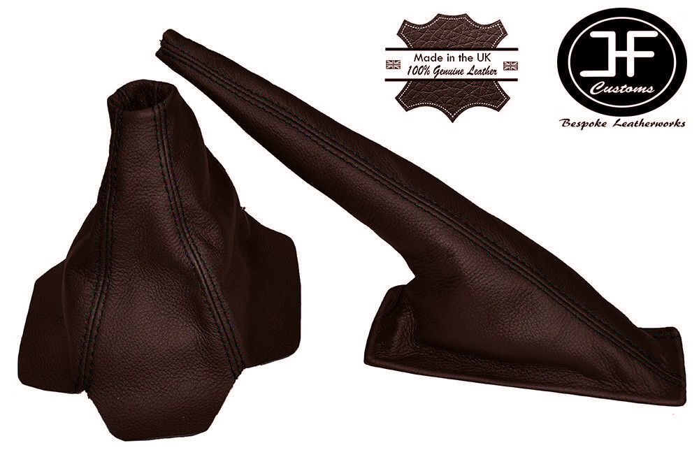 BROWN LEATHER GEAR HANDBRAKE FITS AUDI COUPE GT B2 QUATTRO UR 1985-1987 MANUAL