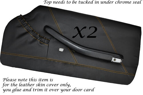 YELLOW STITCH FITS TRIUMPH STAG MK1 MK2 2X DOOR CARD LEATHER SKIN COVERS ONLY