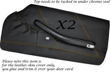 YELLOW STITCH FITS TRIUMPH STAG MK1 MK2 2X DOOR CARD LEATHER SKIN COVERS ONLY