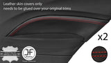 RED STITCH 2X REAR DOOR CARD TRIM LEATHER COVERS FOR BMW F21 2011-2017 3 DOOR