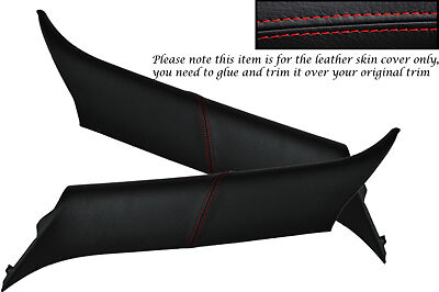 RED STITCH FITS BMW MINI ONE COOPER S 01-06 2X WINDSCREEN PILLAR LEATHER COVERS