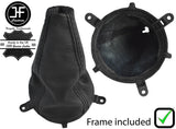 BLACK STITCH LEATHER GEAR GAITER+PLASTIC FRAME FOR HONDA CIVIC TYPE R EP3 01-05