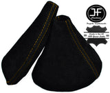 YELLOW DOUBLE STITCH FOR MAZDA MX5 MK3 NC 2005-2012 SUEDE GEAR HANDBRAKE GAITER