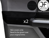 BLACK STITCH 2X REAR DOOR CARD TRIM SUEDE COVER FOR FORD F-150 F150 15-19