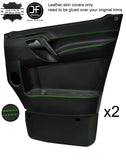 GREEN STITCH 2X FULL DOOR CARD LEATHER COVERS FOR MERCEDES SPRINTER W906 06-15