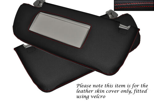 RED STITCHING FITS SAAB 93 9-3 2003-2007 2X SUN VISORS LEATHER SKIN COVERS ONLY