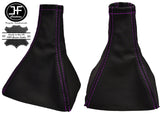 PURPLE STITCH REAL LEATHER MANUAL GEAR GAITER FITS VAUXHALL OPEL VECTRA C 02-08