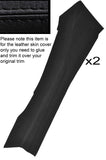 BLACK STITCH 2X DOOR SILL SYNTHETIC PU SUEDE SKIN COVER FITS LOTUS EVORA 09-14