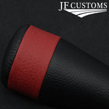 FITS MITSUBISHI GTO 3000GT 1990-2000 D RED & BLACK LEATHER SCREW-ON GEAR KNOB