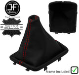 RED  STITCH LEATHER MANUAL GEAR GAITER + PLASTIC FRAME FITS MG MG6 2016-2020