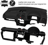 WHITE STITCH DASH DASHBOARD REAL LEATHER & SUEDE COVER FITS VW CADDY MK3 05-15