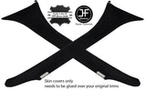 BLACK STITCH 2X A PILLAR SUEDE COVERS FOR LAND ROVER FREELANDER 2 LR2 2006-2015