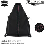 FITS FORD FIESTA MK7 08+ GEAR GAITER pink stitching CUSTOM NEW MADE IN UK