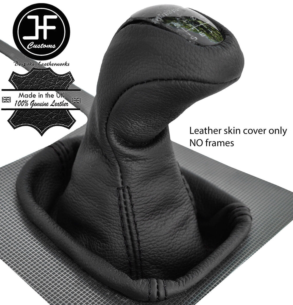 BLACK STITCH REAL LEATHER MANUAL GEAR KNOB COVER FOR MERCEDES CCLASS W203 00-03