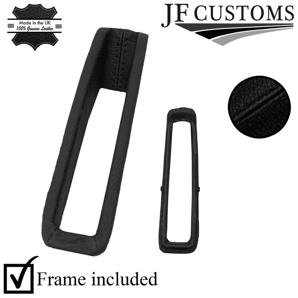 BLACK LEATHER HANDBRAKE TRIM SURROUND COVER + FRAME FOR PORSCHE 928 1986-1991