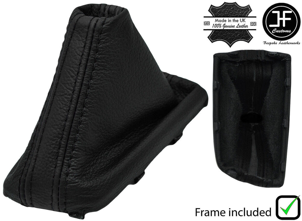 BLACK & BLACK STRIPE LEATHER AUTOMATIC GEAR+PLASTIC FRAME FOR HYUNDAI I20 15-19
