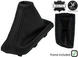 BLACK & BLACK STRIPE LEATHER AUTOMATIC GEAR+PLASTIC FRAME FOR HYUNDAI I20 15-19