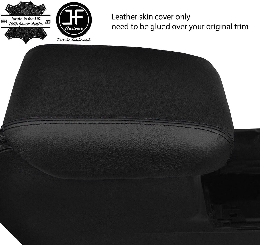 BLACK & BLACK TOP GRAIN LEATHER ARMREST LID COVER FITS HONDA CRV CR-V 2015-2018