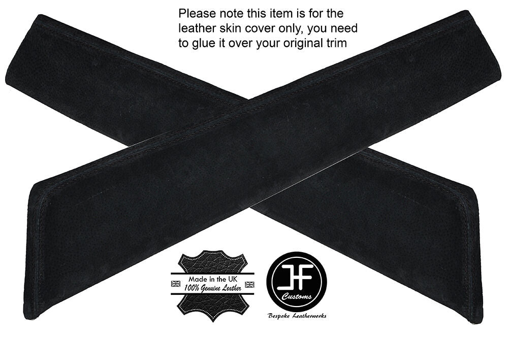 BLACK STITCH 2X UPPER DOOR CARD TRIM SUEDE COVERS FITS TOYOTA GT86 SUBARU BRZ