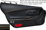 YELLOW STITCH 2X FULL DOOR CARD LEATHER SKIN COVERS  FITS CORVETTE C5 1997-2004