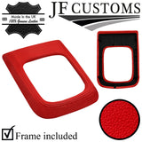 RED ITALIAN LEATHER GEAR SURROUND COVER + PLASTIC FRAME FOR XTRAIL T30 04-07