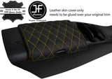 YELLOW DIAMOND STITCH REAL LEATHER ARMREST LID COVER FOR MAZDA MX5 MK2 1998-2005