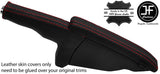 RED STITCHING HANDBRAKE TRIM TOP GRAIN LEATHER COVERS FITS AUDI R8 2007-2014