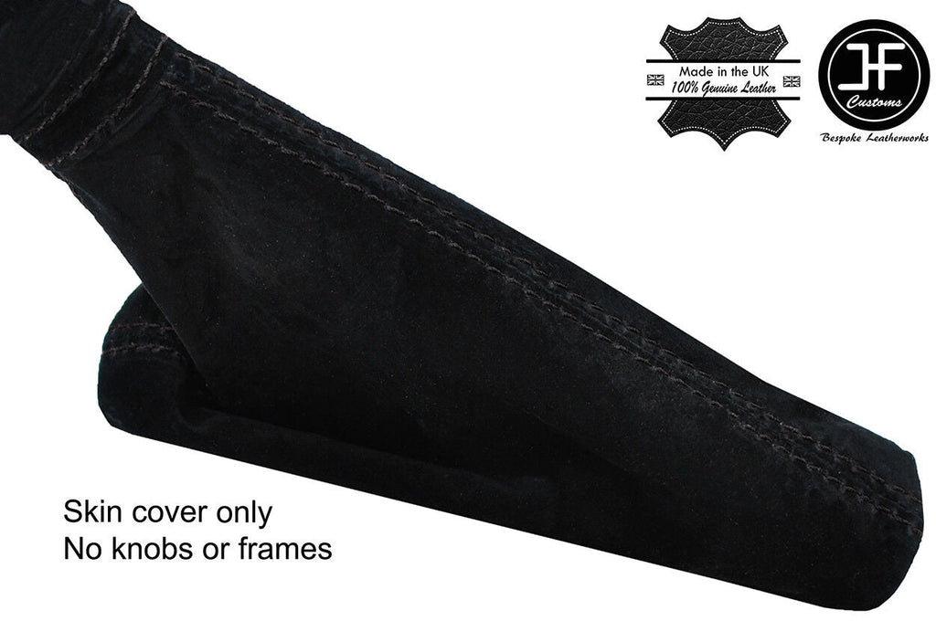 BLACK STITCHING REAL SUEDE HANDBRAKE GAITER FITS FIAT DOBLO 2010-2015 CUSTOM NEW