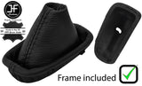 BLACK STITCH LEATHER AUTOMATIC GAITER+PLASTIC FRAME FOR MERCEDES CLK W209 02-09