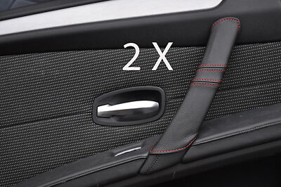 RED STITCH FITS BMW 5 SERIES E60 E61 07-11 FACELIFT 2X REAR DOOR HANDLE COVERS