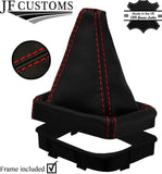 RED   STITCH REAL LEATHER MANUAL GEAR GAITER+PLASTIC FRAME FOR BMW X1 F48 15-20