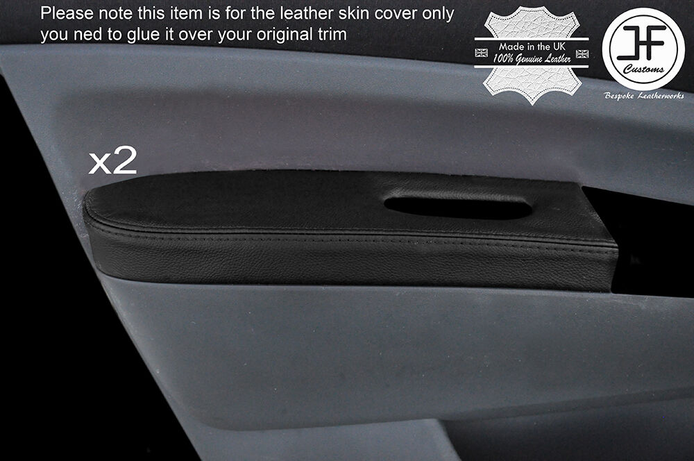BLACK LEATHER 2X FRONT DOOR ARMREST COVER FITS TOYOTA PRIUS T3 T4 2005-2009