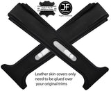 BLACK STITCH 2X UPPER B POST PILLAR LEATHER COVERS FITS RANGE ROVER P38 94-02
