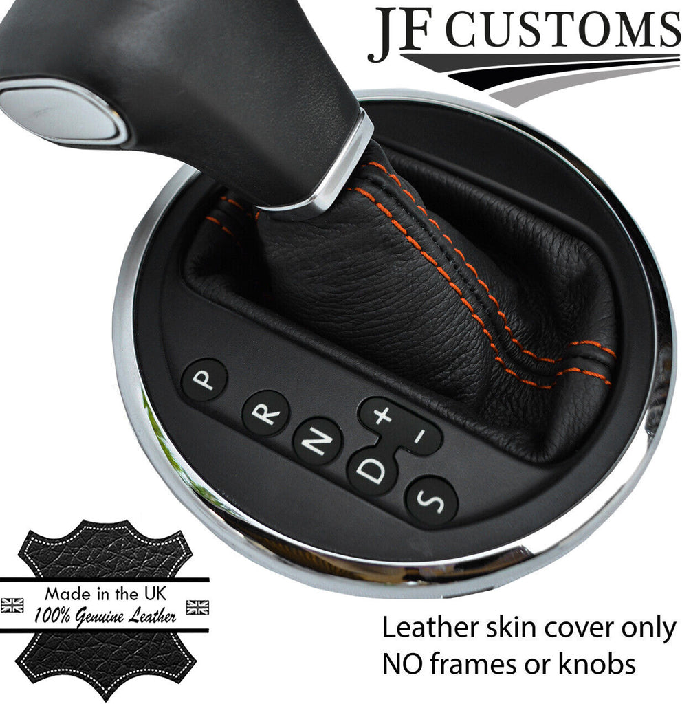 FITS VW T5 TRANSPORTER AUTOMATIC GEAR GAITER orange stitch CUSTOM NEW MADE IN UK