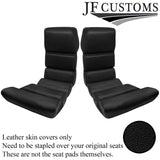 BLACK ITALIAN LEATHER 2X REAR SEAT INSERT COVERS FITS PORSCHE 928 77-95