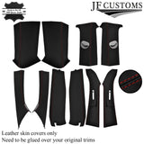 D RED STITCH LEATHER & SUEDE TOP RECOVERY KIT COVERS FOR VW T5 TRANSPORTER