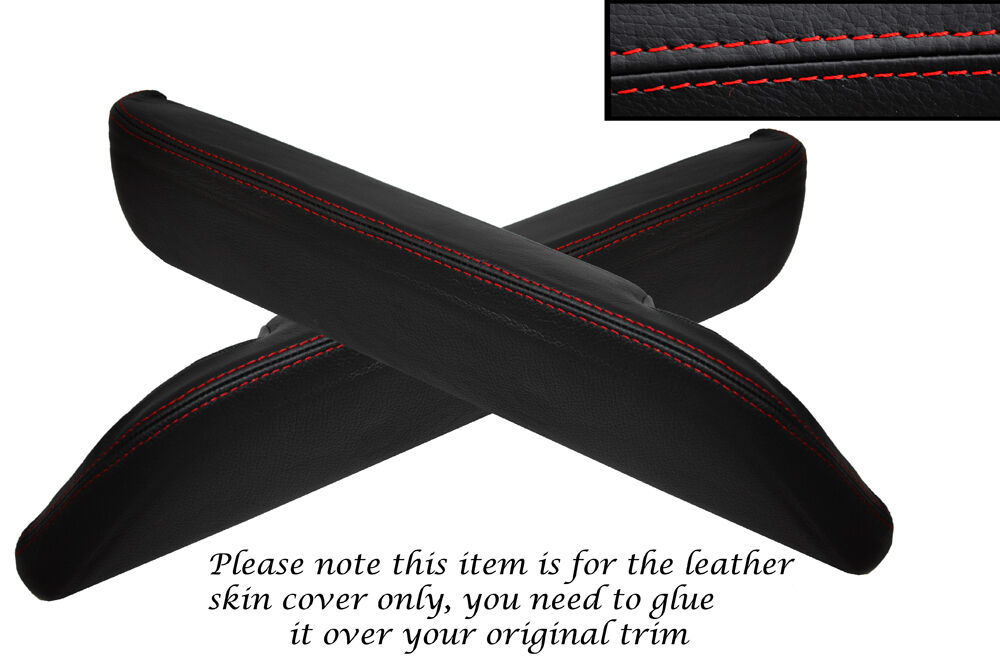 RED STITCH 2X FRONT DOOR ARMREST SKIN COVERS FITS DATSUN 260Z 280Z 79-83