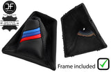 BLACK STITCH TRI STRIPE LEATHER GEAR GAITER+PLASTIC FRAME FOR BMW F20 F21 11-17