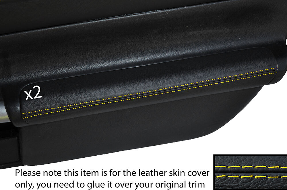YELLWO STICH 2X DOOR ARMREST LEATHER SKIN COVERS FITS TOYOTA MR2 MK3 2000-2007