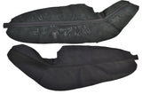 BLACK STITCH 2X FRONT DOOR HANDLE ARMREST COVERS FITS AUDI A3 8P S3 04-12 5DR