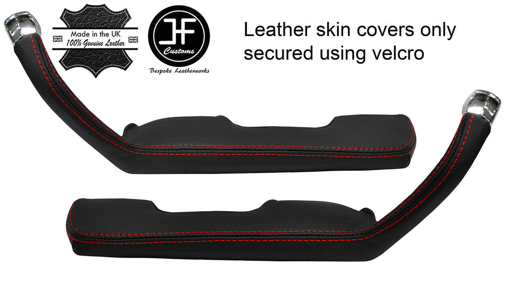 RED STITCH 2X DOOR HANDLE ARMREST LEATHER COVER FITS MERCEDES W108 W109 66-72