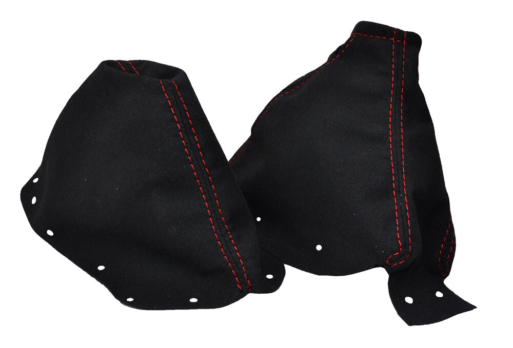 RED STITCH FITS NISSAN 300ZX 1989-2000 COUPE PU SUEDE GEAR + HANDBRAKE GAITER