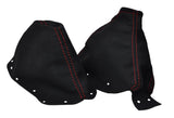 RED STITCH FITS NISSAN 300ZX 1989-2000 COUPE PU SUEDE GEAR + HANDBRAKE GAITER