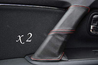 red stitching FITS TOYOTA AVENSIS 2009+ 2X FRONT DOOR HANDLE LEATHER COVERS